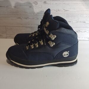 Timberland Euro Mens 8.5 Hiker Boots Navy Blue